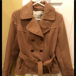 brown pea coat